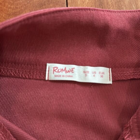 ROMWE Raspberry Cropped Bomber Zip Up Jacker Size S - Picture 3 of 9